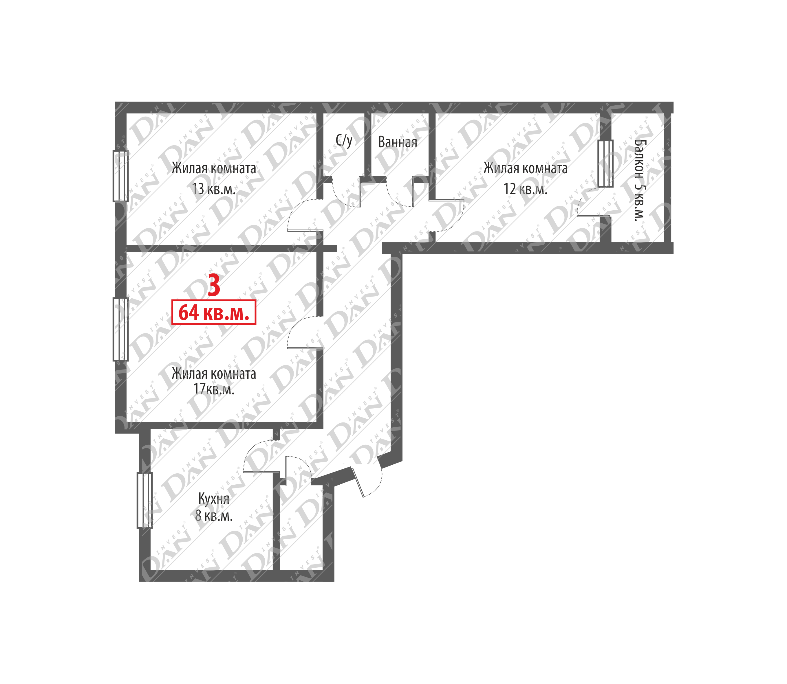 План квартиры 121 серии 3 х комнатной